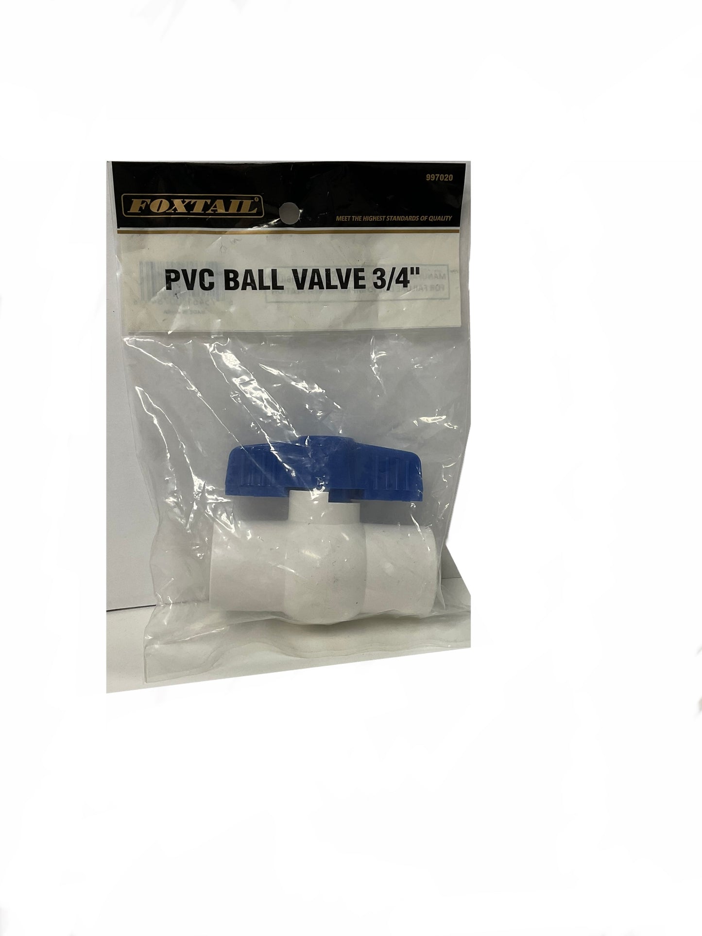 Llave Paso de Bola PVC de 3/4” Slip (de pegar)